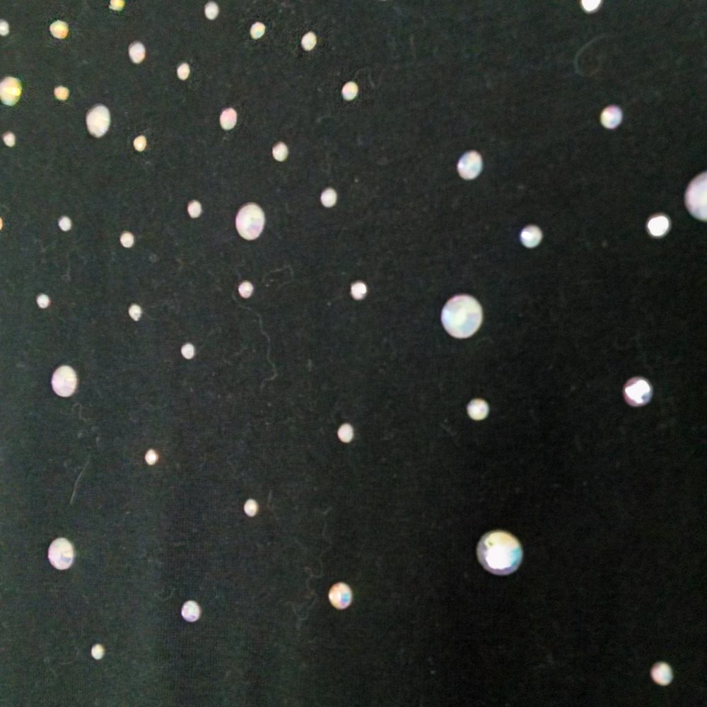 H&M BLACK BODYCON RHINESTONE DRESS LBD NYE SPARKLE SZ S - Picture 7 of 9